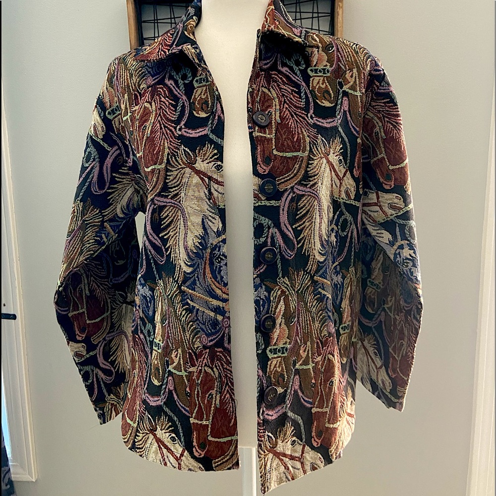 Vintage Keren Hart horse jacket small unlined EUC